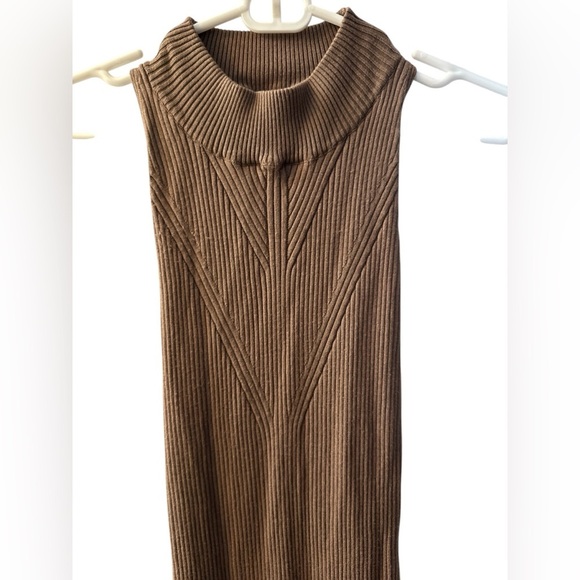 Heartloom CURTIS Mock Neck Rib Sweater Knit Sleeveless MIDI Dress - Picture 2 of 7